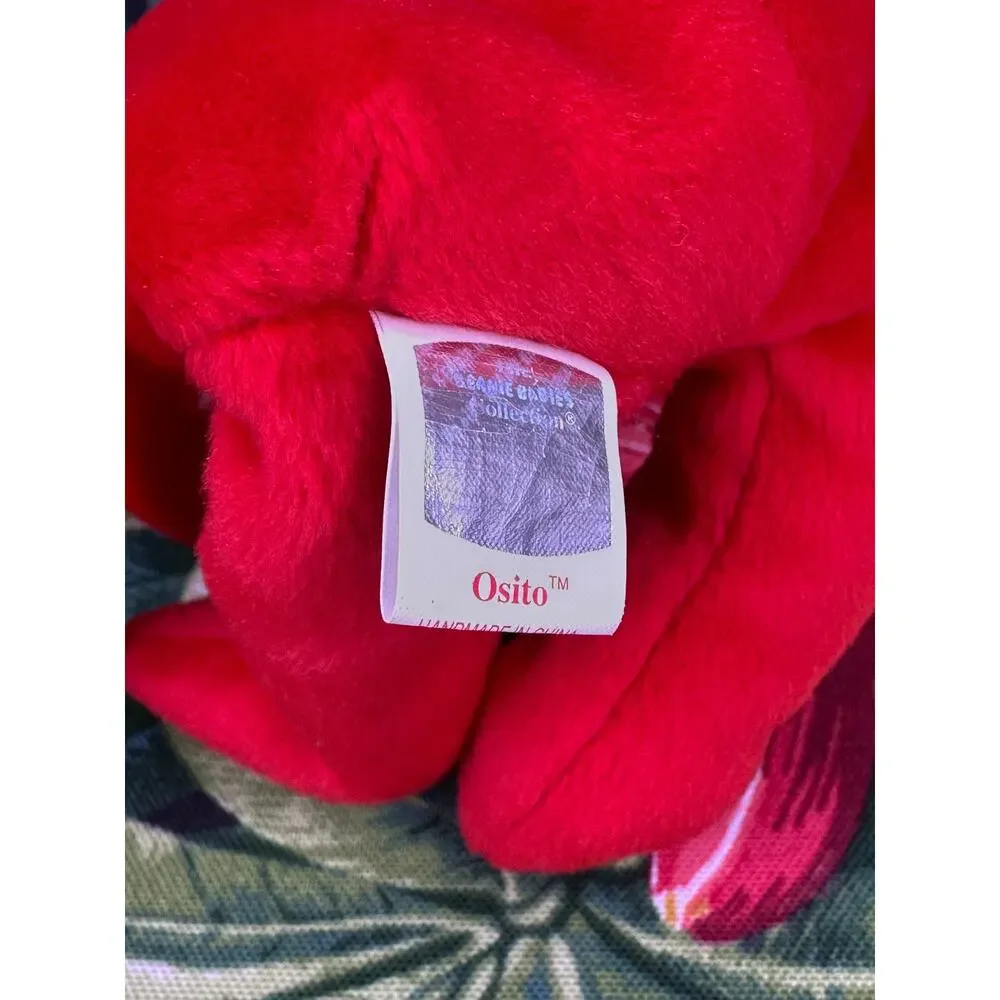 Vintage 1999 Red Ty Beanie Babies Osito Mexico ReflectiveTag